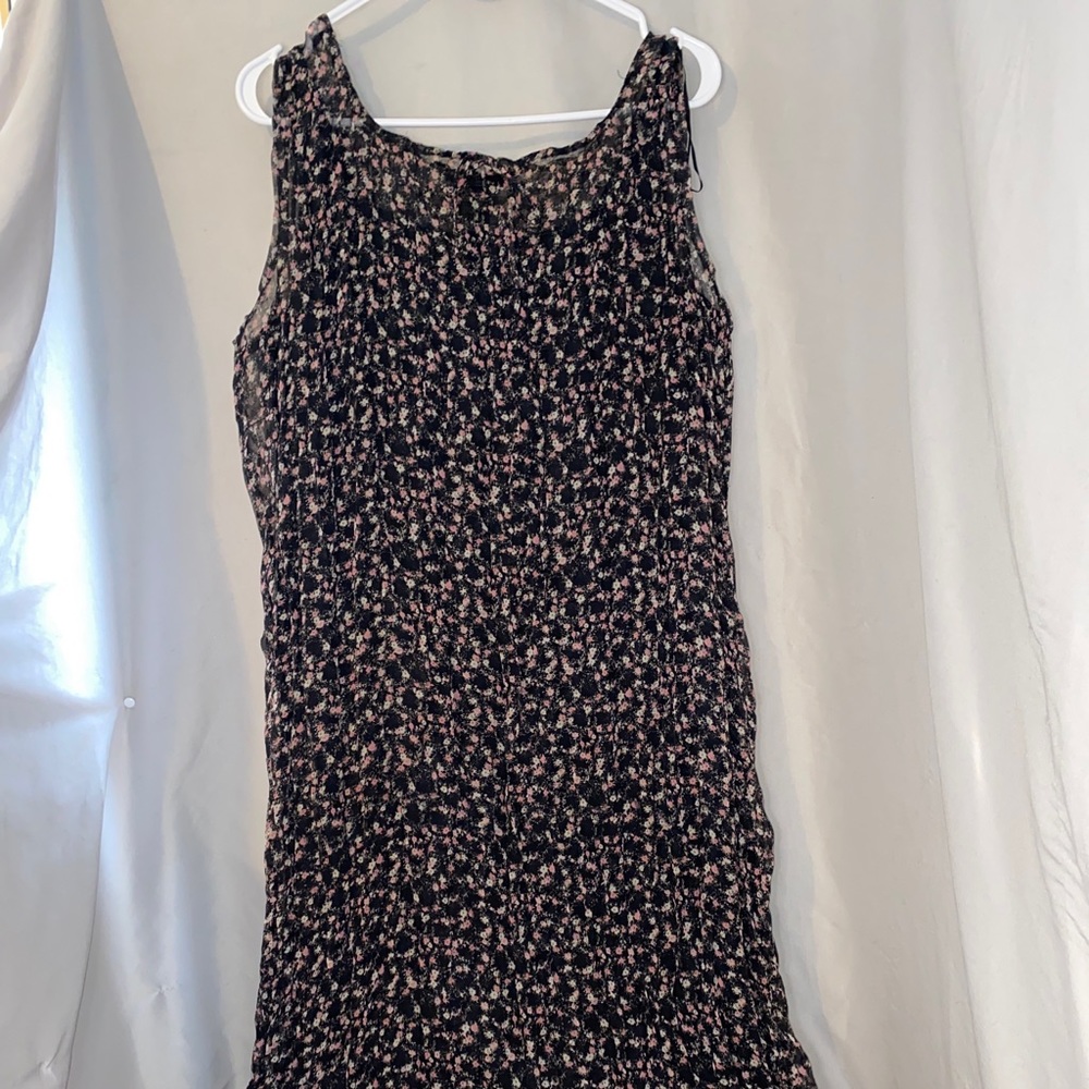 T & Company black w/floral print boho dress.